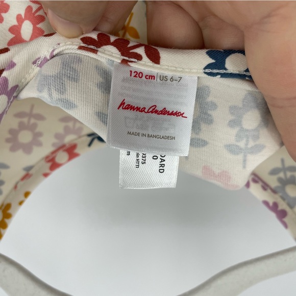 Hanna Andersson flower Print Skater Dress with Pockets size 6-7 - Picture 3 of 4